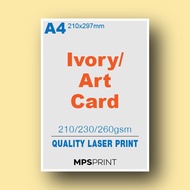 A4 Art Card 210gsm/230gsm/260gsm Printing