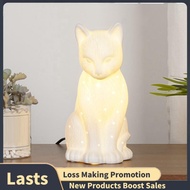 Cosy Study European Minimalist Ceramic Table Lamp  Desk Light with Kitten Design for Dormitory Bedro