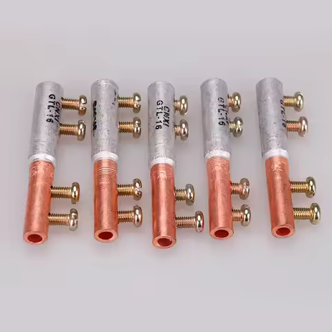 5pcs Gtl-16 Square Connector Copper Aluminum Connecting Pipe Terminal Copper Ear Wire Nose Copper No