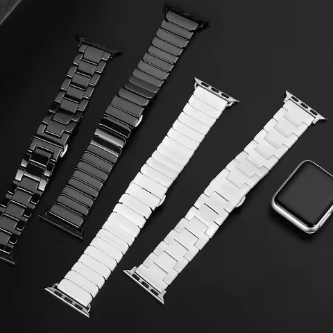 Ceramic Strap for Apple Watch Band 44mm40mm iwatch band 42mm 38mm Luxury Stainless steel buckle brac