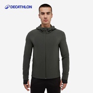 เสื้อแจ็คเก็ตออกกำลังกาย Decathlon Waffle สำหรับผู้ชาย ฤดูใบไม้ร่วง 2023 ขนแกะ อบอุ่น ป้องกันลม ซิป 