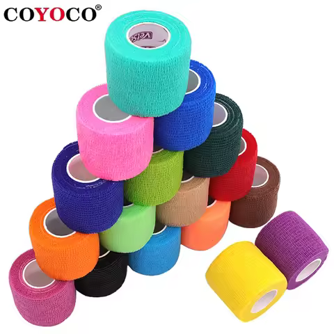 COYOCO 2.5/5/7.5/10cm*4.8m Non Woven Elastic Self Adhesive Bandage Cohesive Bandage for Sports Fixin