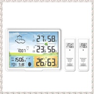 (CGKP) Indoor Weather Forecast Clock Snooze Alarm Clock Wireless Digital Thermometer Hygrometer Fore