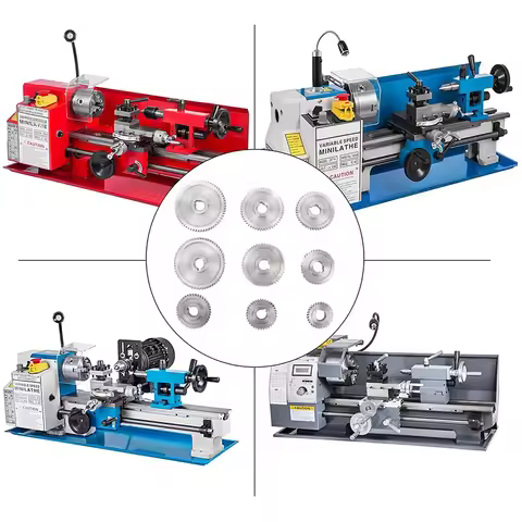 ABFKW Metal Lathe Gears, Change Gear with Lathe Belt, Metal Gear Set for CJ0618 Mini Lathes & Millin