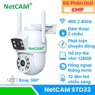 Camera WIFi Ngoài Trời NetCAM STD33 Ống Kính Kép (3MP + 3MP) Xoay 360 Độ Ghi Hình Màu Ban Đêm