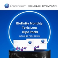 [Obliqueeyewear] COOPER VISION BIOFINITY TORIC MONTHLY (6PCS) 2 BOXES VOUCHER [REDEEM IN STORE]