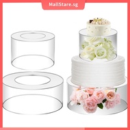 2 Pcs Acrylic Cake Stand Fillable Cake Risers 6/10 Inch Clear Cake Tier Stackable Cake Display Box with Lid Decorative Cake Display Stand Round Acrylic Riser Stand SHOPSKC8298