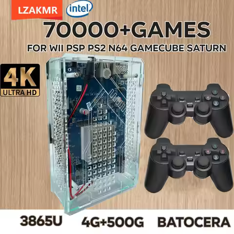 LZAKMR Kid Gift U9 Plug and Play Retro 3865U Game Console 500G HDD 70000+Games For Wii PS2 Saturn PS
