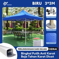 Tenda Lipat 3x3 Tenda Bazar 1300D Outdoor Tenda Gazebo Tenda Jualan Biru dan Merah