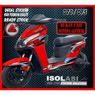 Uwinfly D70 red Dragon Uwinfly D70/D75 - decal sticker for electric bikes with red DRAGON motif for 