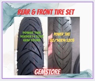 POWER TIRE REAR &amp; FRONT SET , 90/90x14 &amp; 80/90x14 motorcycle tires