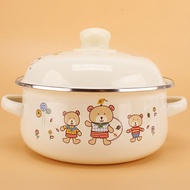 Enamel Pot Enamel Soup Pot Hot Oil Small Pots Amphora Lard Jar Saucepan Instant Noodle Pot Suit for Induction Cooker Gas