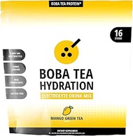 Boba Tea Hydration | Electrolyte Powder Drink Mix | Mango Green Tea | 1000mg Electrolytes, Vitamin C