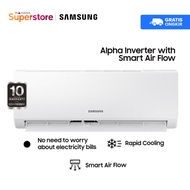 Samsung AC Split Dinding Inverter Korea Smart Airflow R32 1/2 PK - AR05AYHLAWKNSE | AR05 AYHLAWKNSE