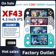XF43 Retro Handheld Game Console 128G 4.3"IPS Screen Open Source Linux Game Player RK3128 Portable P
