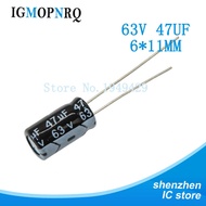 20PCS/LOT 63v 47uf 6x11mm Aluminum electrolytic capacitor 47uF 63V 6*11 Electrolytic Capacitor 63v 4