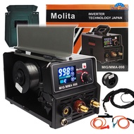 MOLITA ตู้เชื่อม 2 ระบบ MIG/MMA 998A (รุ่นใหม่ล่าสุด จอ LCD ) INVENTER MIG ตู้เชื่อมมิกซ์ ตู้เชื่อมไฟฟ้า ไม่ใช้แก๊สCO2 + ลวดฟลักซ์คอร์ แถมลวด1 ม้วน สีเทา