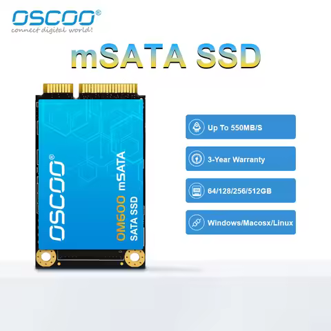 OSCOO Original MSATA Solid State Drive 550MB/s 1TB 512GB SATAIII SSD 6Gbps Hard Drive MSata for ETH 