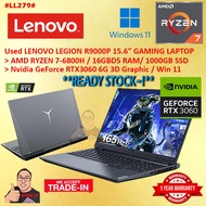 #LL279 USED LENOVO LEGION R9000P AMD RYZEN 7-6800H 16GD5 1TB SSD NVIDIA RTX3060 RTX 3060 6G Gaming l