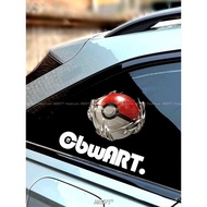 Reflective car sticker - Poké Ball3D 3D Flat Stickers for Digimon Anime Car and Electric Vehicle Bod