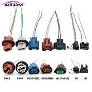 Original car led socket T20 7440 w21w 7443 w21/5w H11 H8 H9 9006 HB4 9005 Hb3 LED Female adapter con