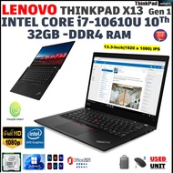 32GB RAM LENOVO ThinkPad X13 Gen 1 Intel Core i7-10610U 32GB DDR4 RAM 512GB SSD 13.3-inch Full HD (1