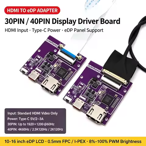 DYKB HDMI-eDP Driver Board 30PIN 40PIN 2K4K 60Hz120Hz EDP Signal Display Projection Portable 10-16 I