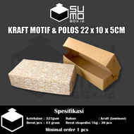 [ISI 25 PCS] Dus Pisang Bolen 22x10x5 Kraft Coklat Laminasi / Dus Brownies / Paper Box Kue Tebal Pas