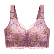 Wireless Push-Up Bra - Large Sizes 34-52C/D/E, Breathable & Thin with French Lace