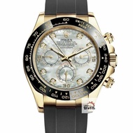 【大眾金時代】 ROLEX勞力士116518LN Daytona迪通拿 2019/06 18K金膠帶款 白貝殼十鑽面盤 原廠膠帶 錶徑40mm 大眾金時代B1413