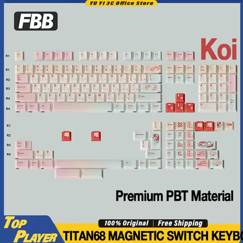 FBB Koi Customized Keycaps 141PCS All in One Support Full Size Layout Personalized Keyboard Customiz