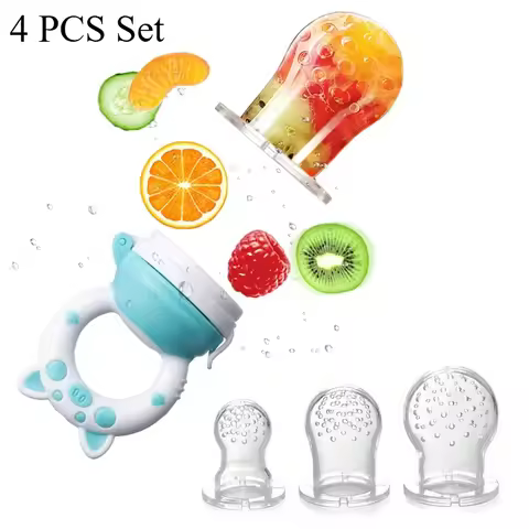 4pcs/set Silicone Fruit & Vegetable Feeder for Infants and Toddlers 6-36 months Food Grade Teething 