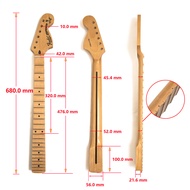 Fender Stratocaster คอกีตาร์ไฟฟ้าหอยเชลล์คอเมเปิ้ล22เฟร็ตสำหรับอะไหล่กีตาร์ไฟฟ้า