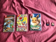 Switch games(overcooked, 寵物小精靈,太鼓之達人,海賊無雙3,street fighter 2)