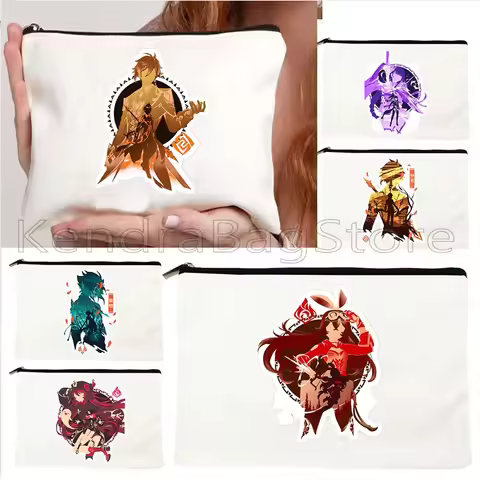 Genshin Impact Raiden Shogun Zhongli Xiao Amber Hu Tao Ganyu Venti Eula Qiqi Gifts Canvas Cosmetic M