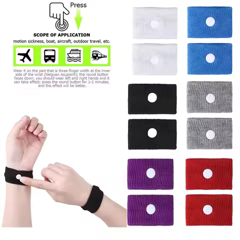 1-5pair Travel Morning Sickness Wrist Band Anti Nausea Car Boat Sea Plane Sports Safety Wristband An