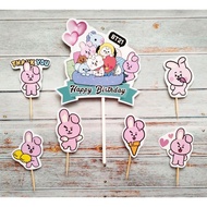 Topper toper decoration skewer cake rice cake tumpeng pudding birthday happy birthday character bt21