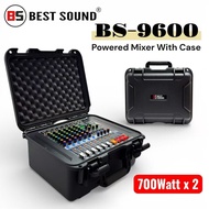 BS  BS-9600 Best Sound Portable Case Powered Mixer w/ Bluetooth & USB 6 Channel Power Amplifier 700W