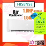 [SAVE4.0] Hisense air cond 1.0HP AI10KAGS / 1.5HP AI13KAGS  ( 4 star ) Inverter Air Conditioner R32 