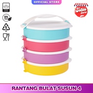 SIAU STORE CPM DELUXE ROUND RANTANG SUSUN 4 LUNCH BOX / RICE BOX / LUNCH BOX
