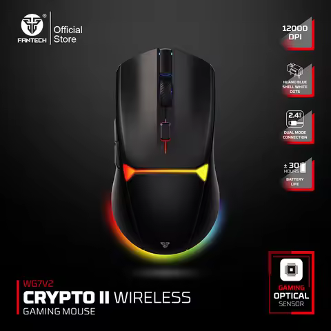 FANTECH CRYPOT II WG7v2 Wireless Gaming Mouse and Wired Mouse 12000DPI ARPG Anti-sweat coating Macro