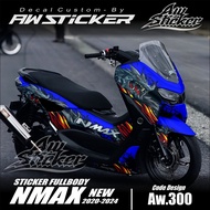 Decal Sticker Yamaha Nmax 155 New Fullbody 2020 2021 2022 2023 Desain Ular Naga Api Fire GRAGON AW.N