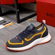 Original Bally 'Barry' Black Yellow Casual Sneakers Shoes For Men