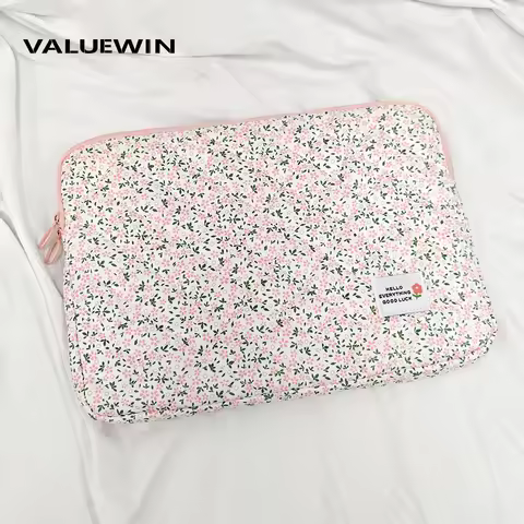 Chic Flower Print Quilted Laptop Bag 11 13 14 15 16 Inch Computer Bag Protection Case Portable Lapto