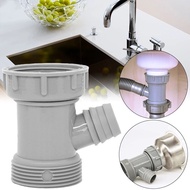 Durable Sink Drain Pipe Single Hole Overflow Tee Adapter Joint Kitchen Part Pipe Replacement Sewer B