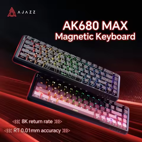 AJAZZ AK680 MAX Magnetic Switch Mechanical Keyboard 60% Rapid Trigger 0.01mm 8K/1K Return 68 keys Wi