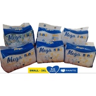 MEGA PANTS DIAPER x30PCS (SMALL - 3XL) Diaper Pants