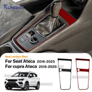KUNGKIC For SEAT Ateca CUPRA Ateca Shift Knob Trim Ring Carbon Fiber Interior Modified Auto Parts