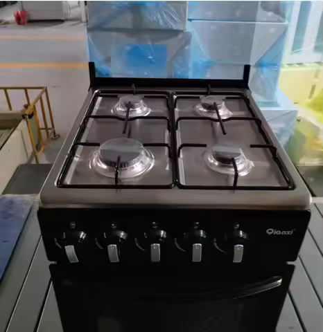Four Burnesr Gas Strove, Stainless Steel Countertop Equipment with Oven, Manual Ignition Commercial 