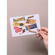 Tze's Card Local Snacks Childhood Snacks Apollo Singapore Postcard Greeting Card